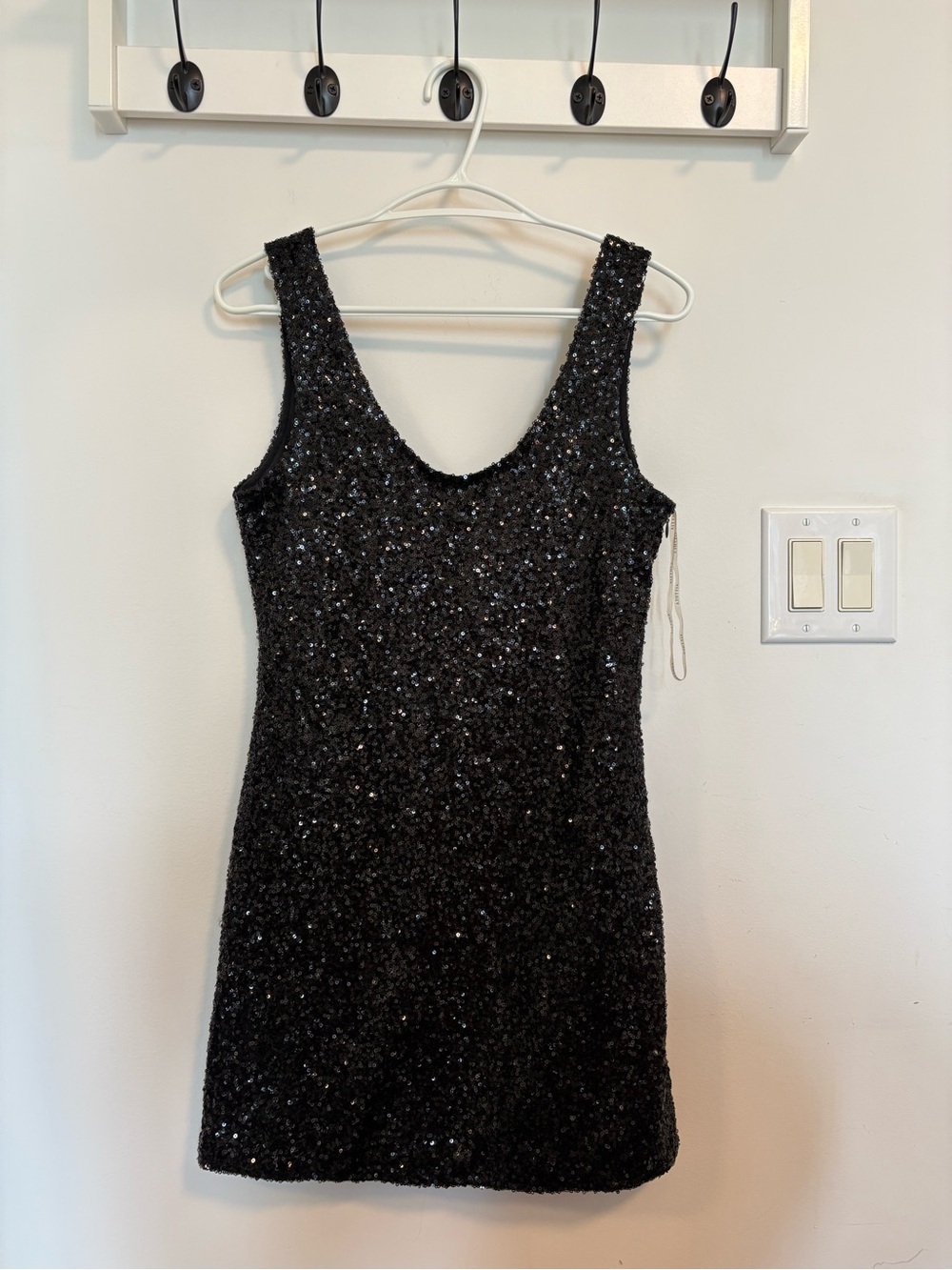 Alythea Black Sequin Mini Dress